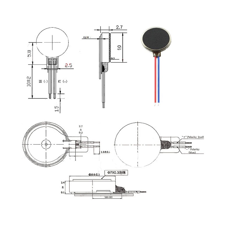 Mini moteur vibrant CC 3V 2.7, - Muscle Sensor Emg avis et prix